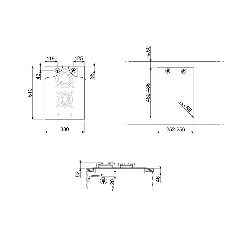 варочная поверхность Smeg PV632CNR купить