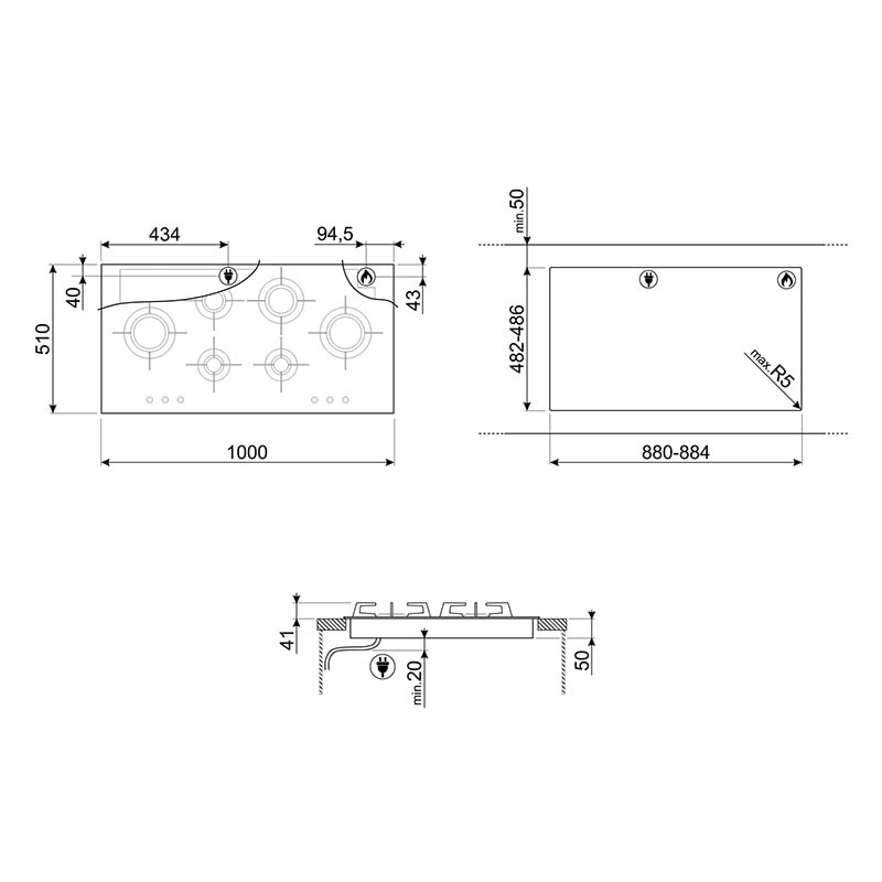 варочная поверхность Smeg PVL6106CN купить
