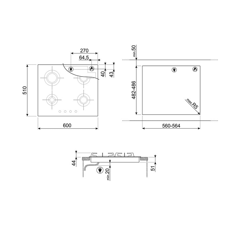 варочная поверхность Smeg PXL664 купить