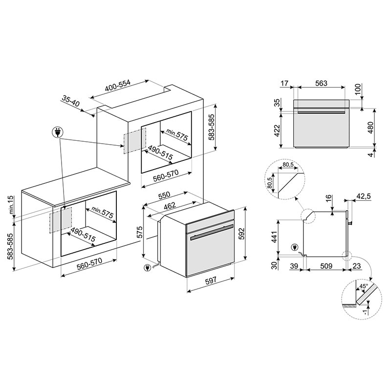 духовой шкаф Smeg SFP6604PNRE купить