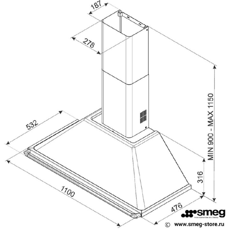 вытяжка кухонная Smeg KT110PE купить