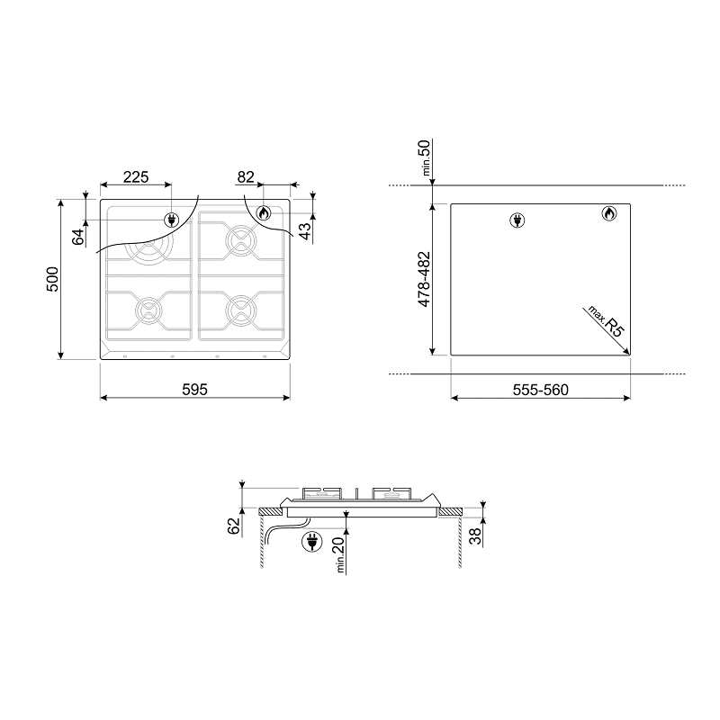 варочная поверхность Smeg SR964NGH купить