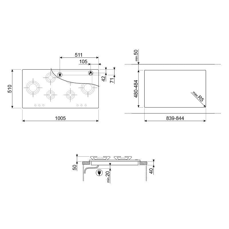 варочная поверхность Smeg P106ES купить