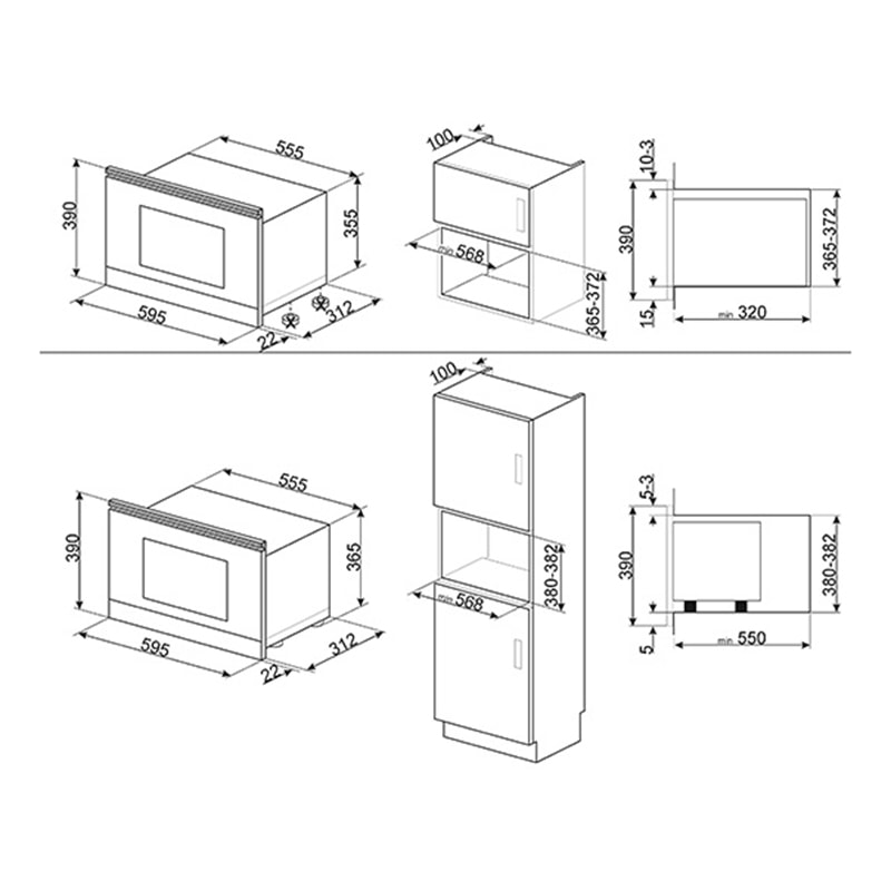 микроволновая печь встраиваемая Smeg MP322X1 купить