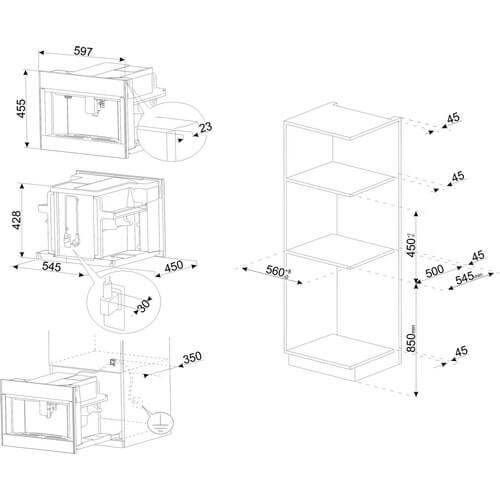 кофеварка встраиваемая Smeg CMS4604NR купить