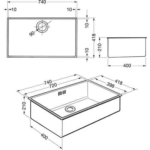 мойка кухонная Smeg VSTQ72-2 купить