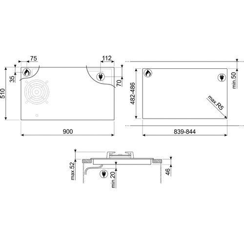варочная поверхность Smeg PM3953D купить