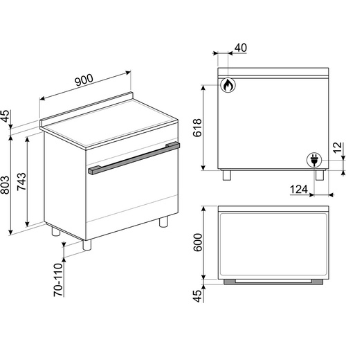 плита кухонная Smeg CPF9GPBL купить