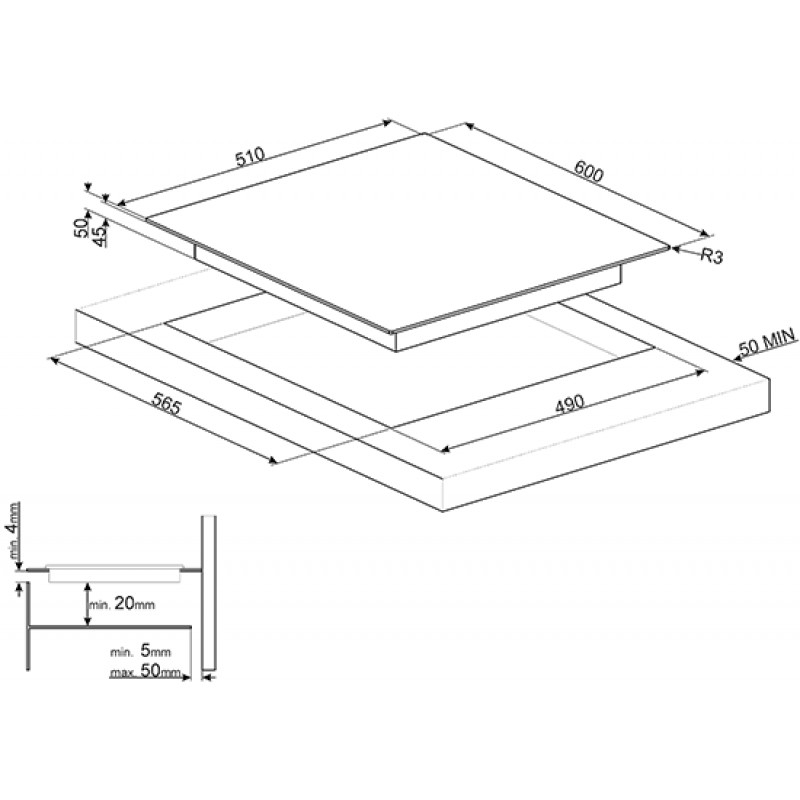 варочная поверхность Smeg SE364EMTB купить