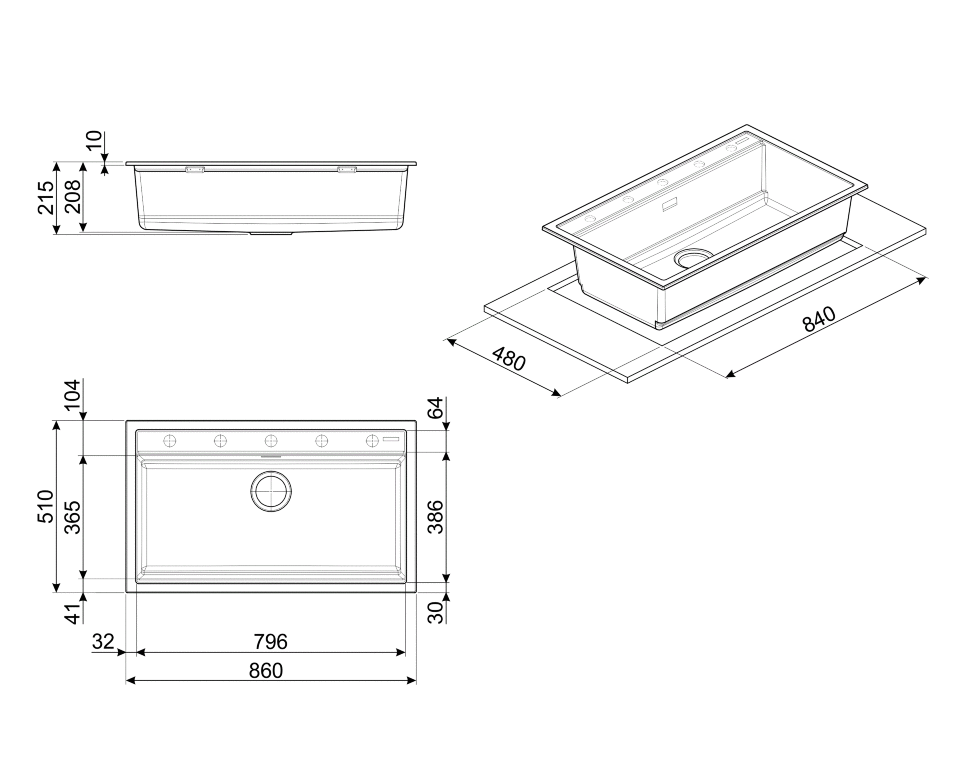 мойка кухонная Smeg VSGX860CT купить