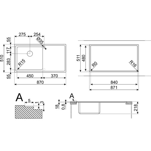 мойка кухонная Smeg LFTG861S купить