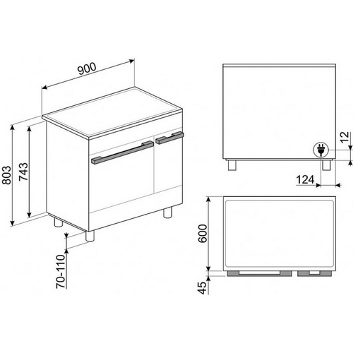 плита кухонная Smeg CPF92IMBL купить
