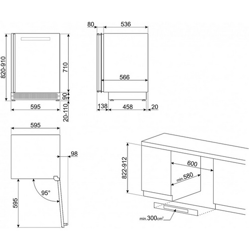 винный шкаф встраиваемый Smeg CVI338RX3 купить