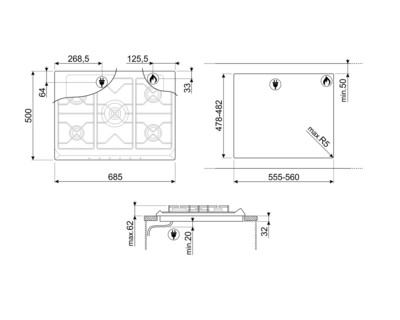 варочная поверхность Smeg SRV876AVOGH2 купить