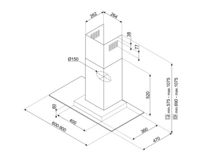 вытяжка кухонная Smeg KBT900VE купить