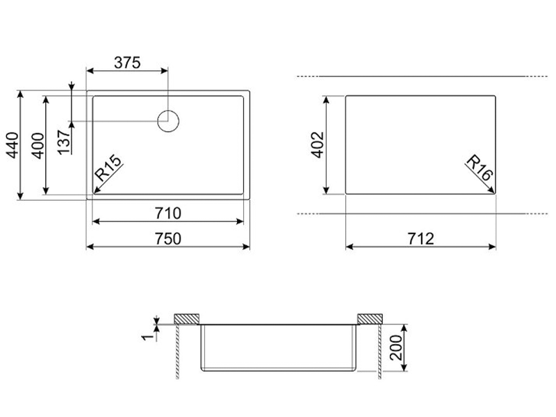 мойка кухонная Smeg VSTR71CUX купить