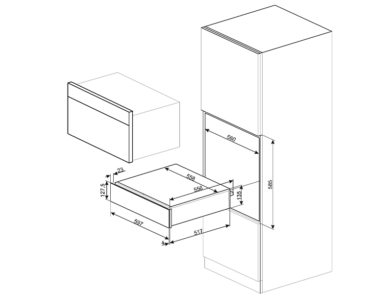 шкаф для посуды Smeg CPR115B3 купить