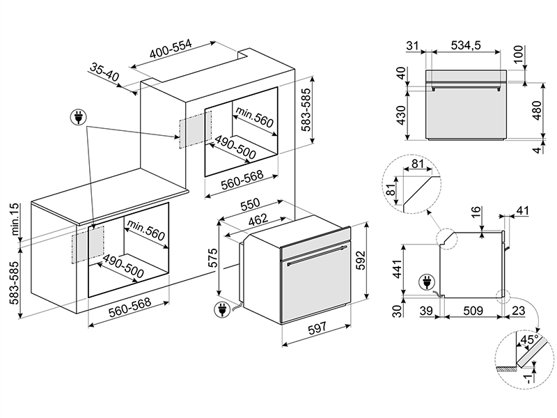 духовой шкаф Smeg SF6301TVX купить