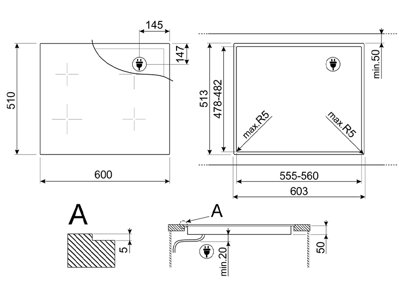 варочная поверхность Smeg SIB2641D купить
