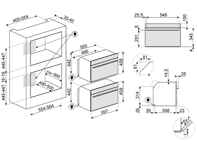 микроволновая печь встраиваемая Smeg SO4102M1B3 купить