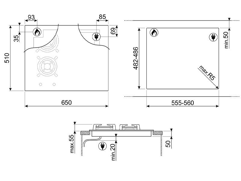 варочная поверхность Smeg PM6643R купить