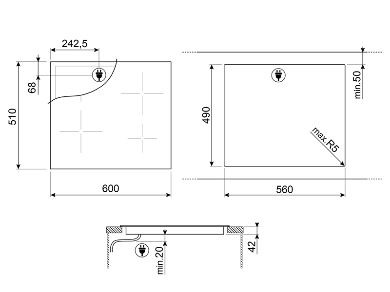 варочная поверхность Smeg SE264TD1 купить