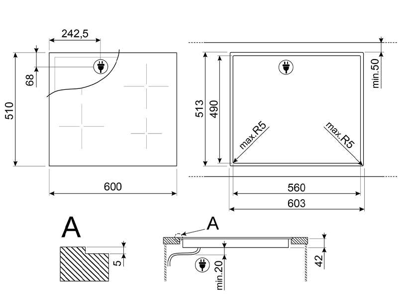 варочная поверхность Smeg SE264TD1 купить