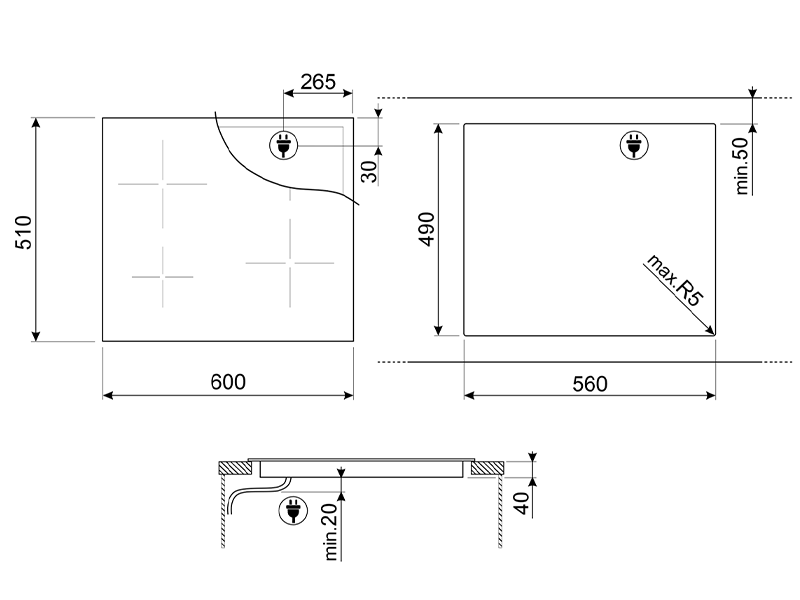 варочная поверхность Smeg SE464TB купить