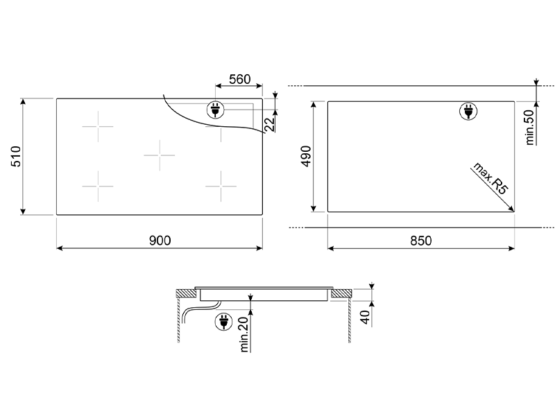 варочная поверхность Smeg SE495ETD купить