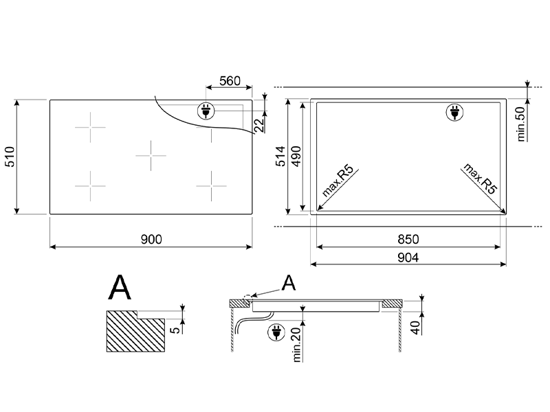 варочная поверхность Smeg SE495ETD купить