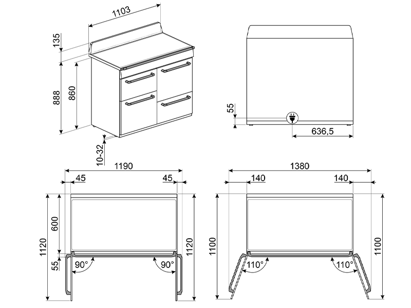 плита кухонная Smeg TR4110IP2 купить