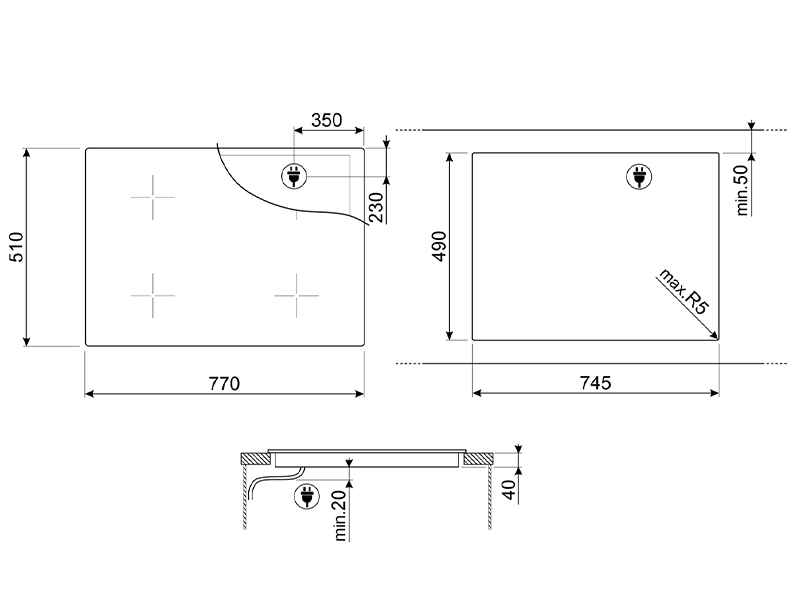 варочная поверхность Smeg SE484EMTD купить