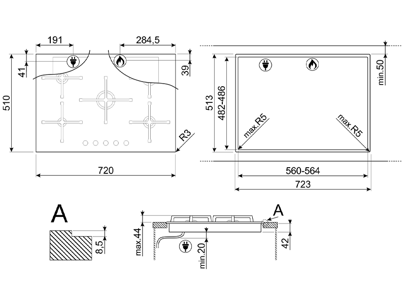варочная поверхность Smeg PV375N купить