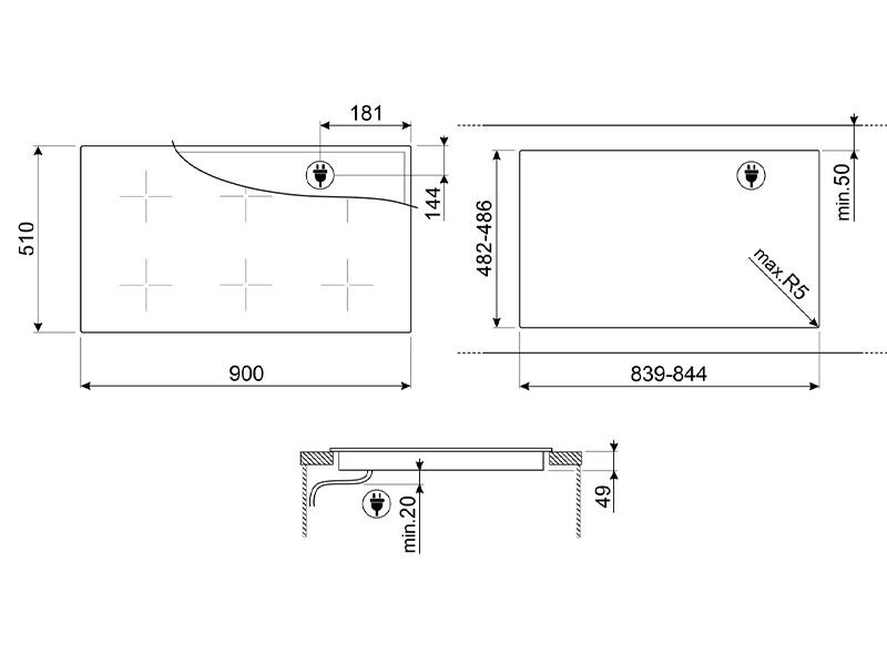 варочная поверхность Smeg SI2951D купить