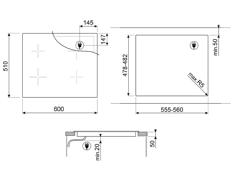 варочная поверхность Smeg SIM1644D купить
