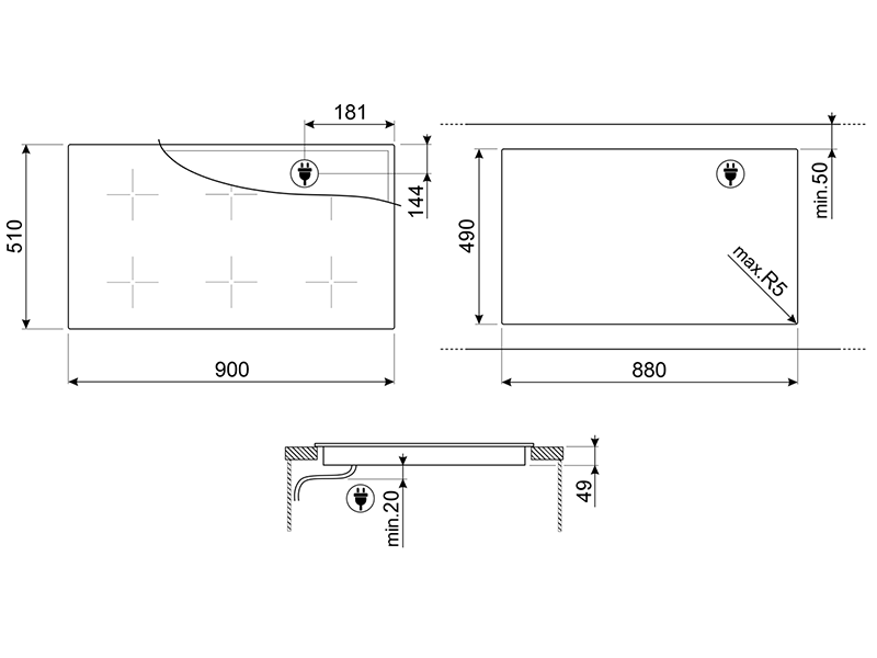 варочная поверхность Smeg SIM1964D купить