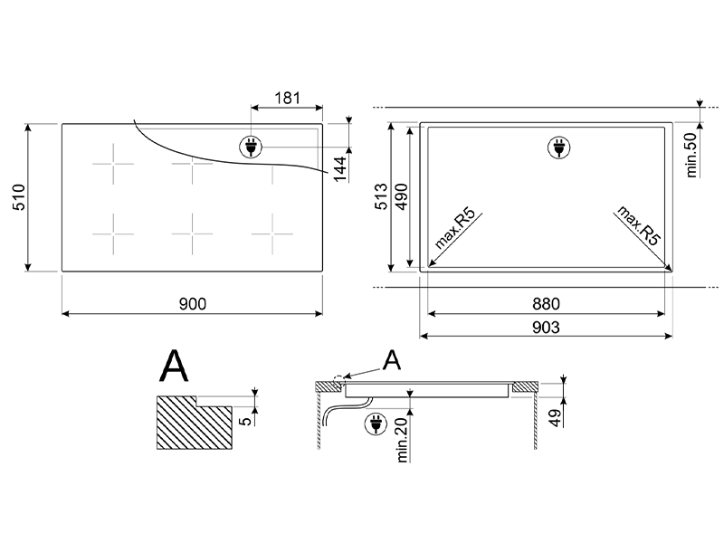 варочная поверхность Smeg SIM1964D купить