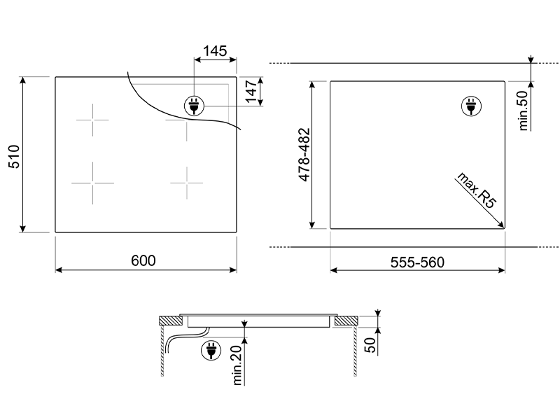 варочная поверхность Smeg SIM6644R купить