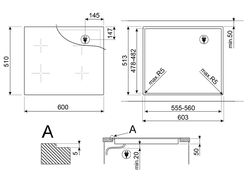 варочная поверхность Smeg SIM6644R купить