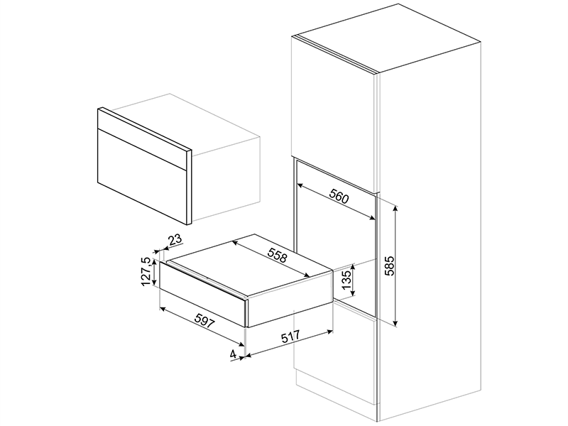 шкаф для посуды Smeg CPS315X купить