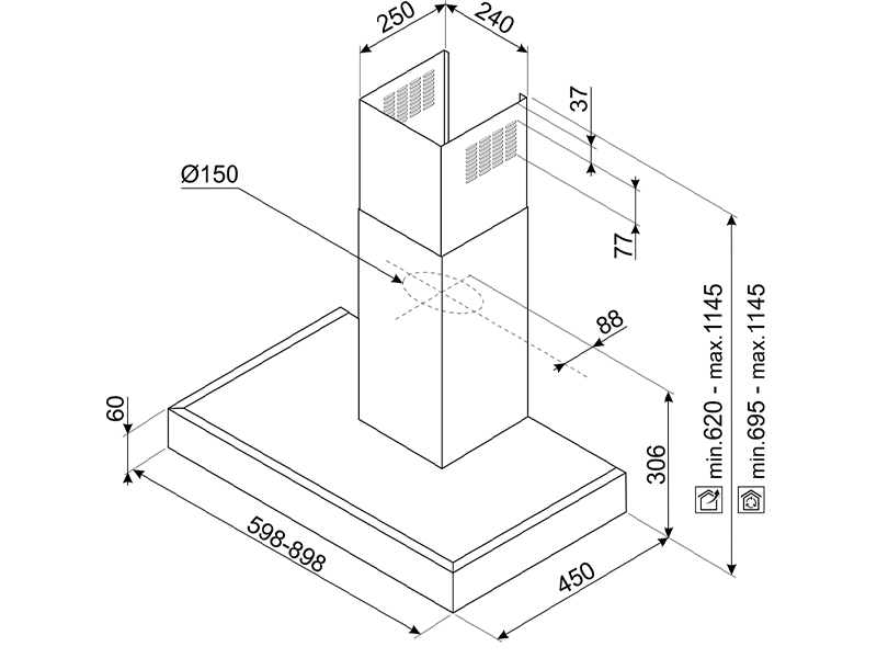 вытяжка кухонная Smeg KATE900CEX купить