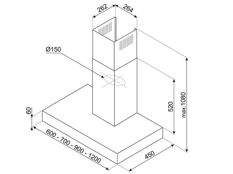 вытяжка кухонная Smeg KBT600XE купить