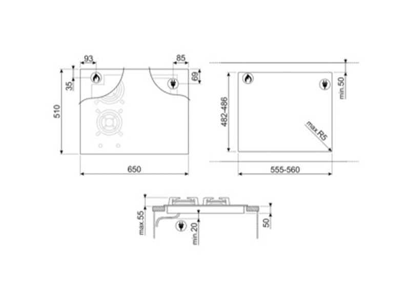 варочная поверхность Smeg PM3643D купить