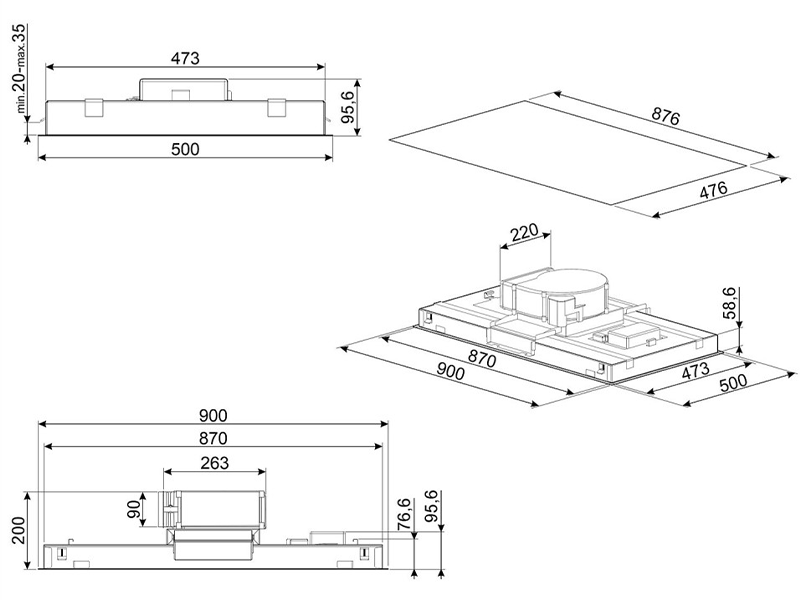 вытяжка кухонная Smeg KLT9L4X купить