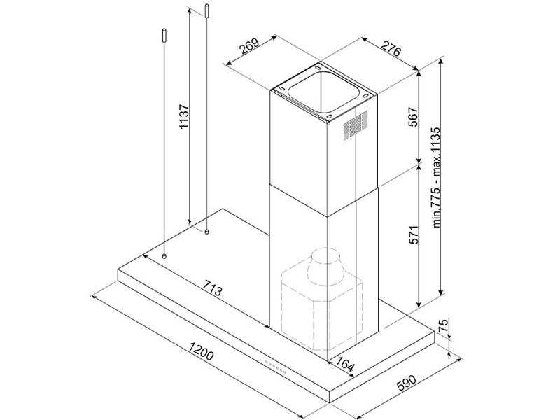 вытяжка кухонная Smeg KLTI12L4MB купить