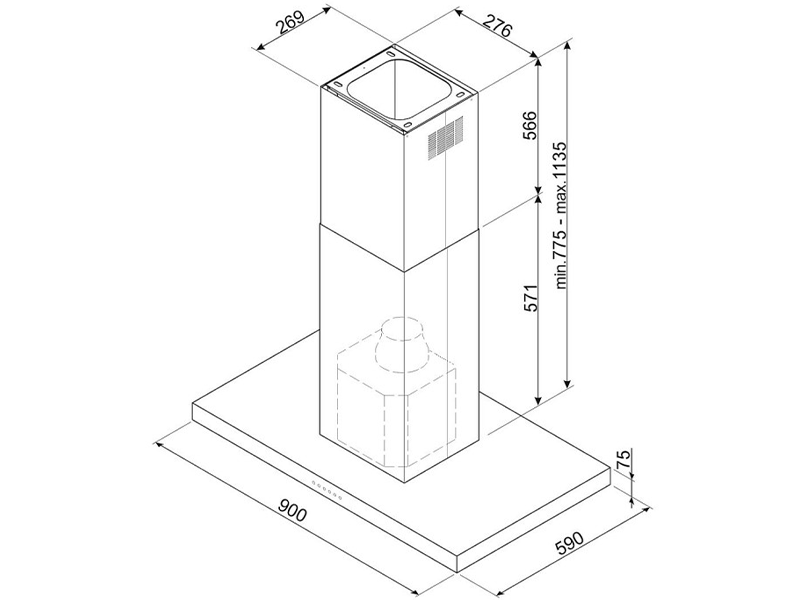 вытяжка кухонная Smeg KLTI9L4MB купить