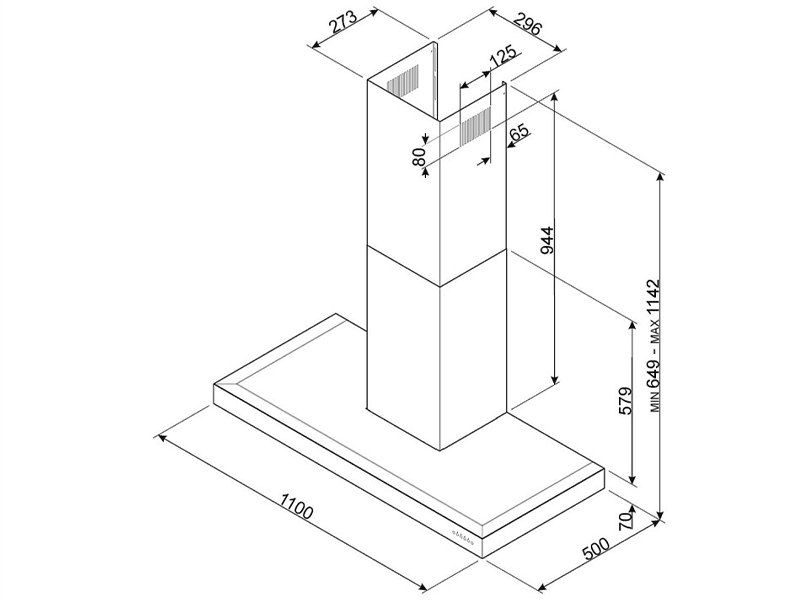 вытяжка кухонная Smeg KS110BLE купить