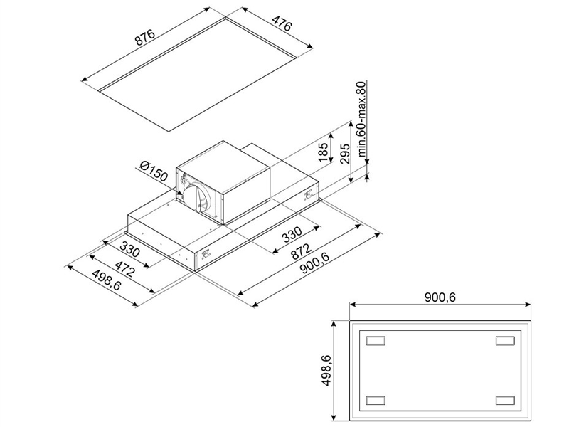 вытяжка кухонная Smeg KSCB94X купить