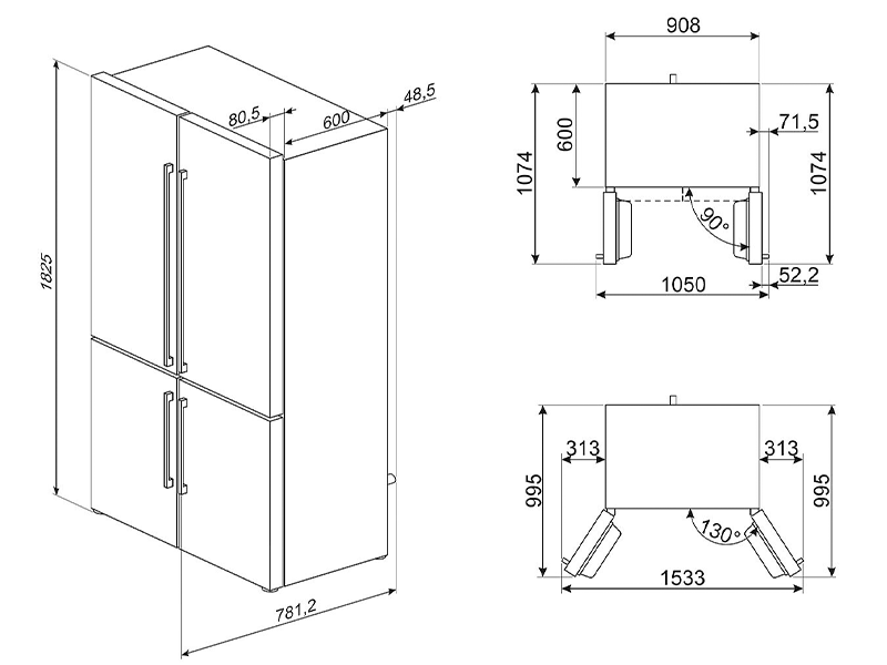 холодильник Smeg FQ60NDE купить
