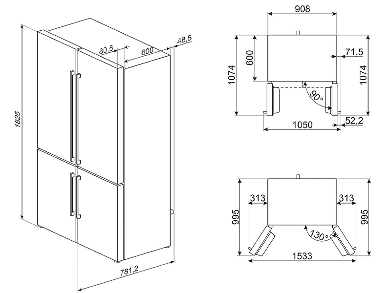 холодильник Smeg FQ60XDE купить